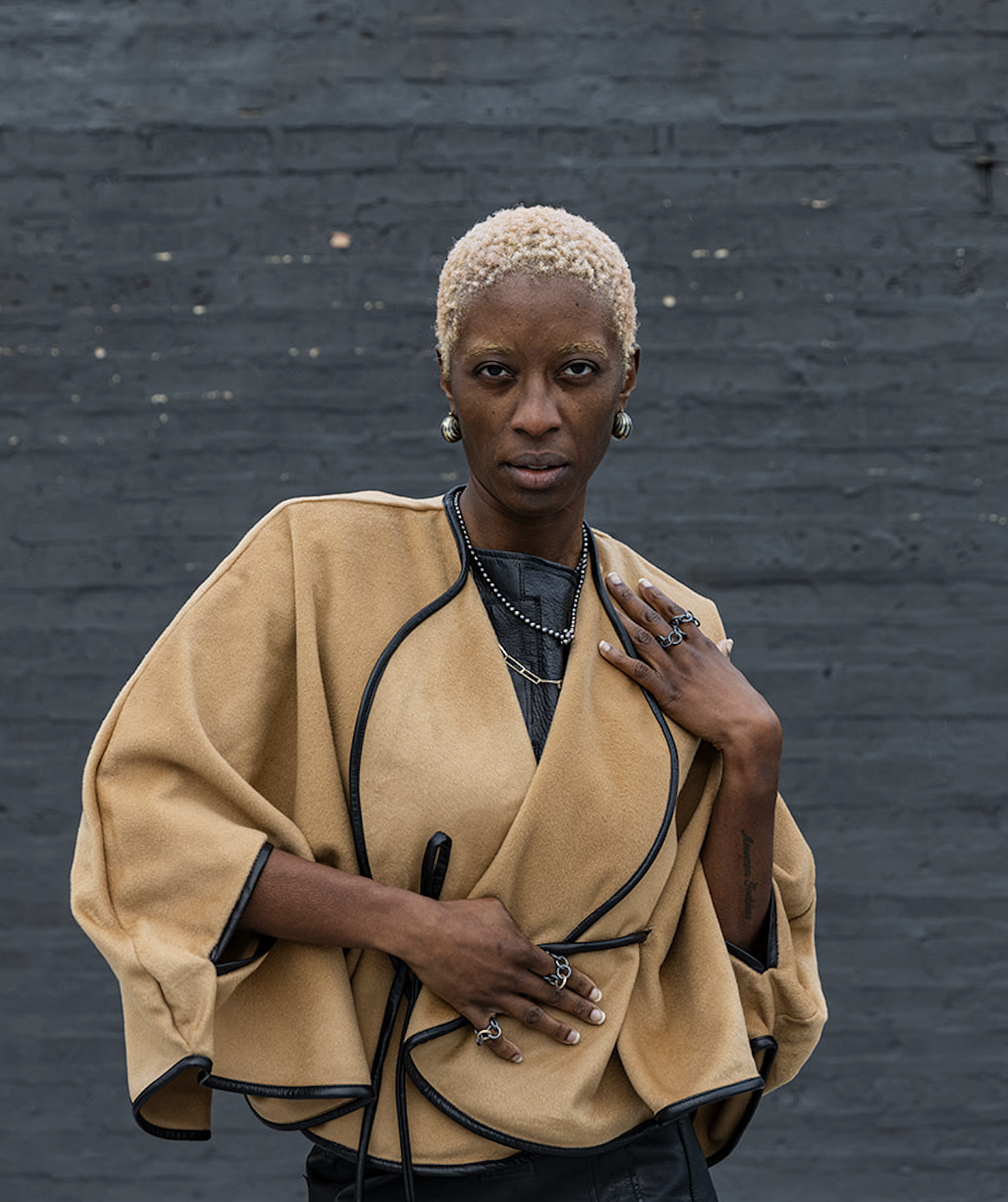 Wool Cashmere Cape Coat — Production Mode Wool Cashmere Cape Coat — Production Mode
